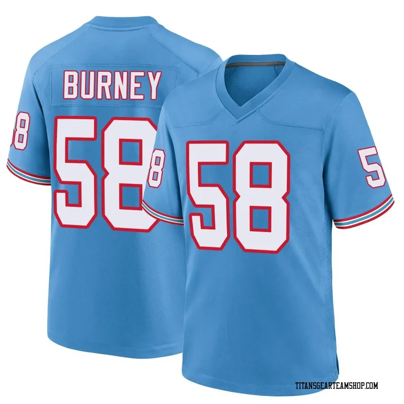 Men's Amari Burney Tennessee Titans Nike Game Oilers Throwback Alternate Jersey - Light Blue