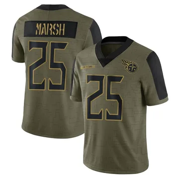 Men's Armani Marsh Tennessee Titans Nike Limited 2021 Salute To Service Jersey - Olive