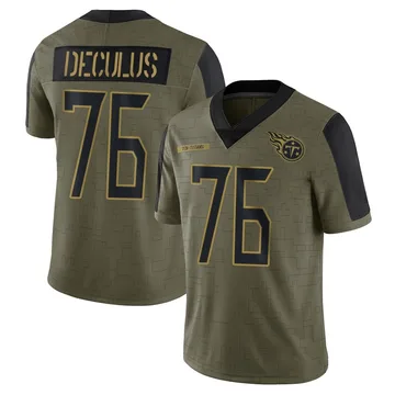 Men's Austin Deculus Tennessee Titans Nike Limited 2021 Salute To Service Jersey - Olive