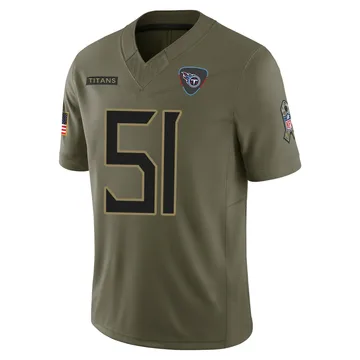 Men's Austin Schlottmann Tennessee Titans Nike Limited 2025 Salute to Service Jersey - Olive