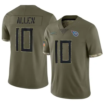 Men's Brandon Allen Tennessee Titans Nike Limited 2022 Salute To Service Jersey - Olive