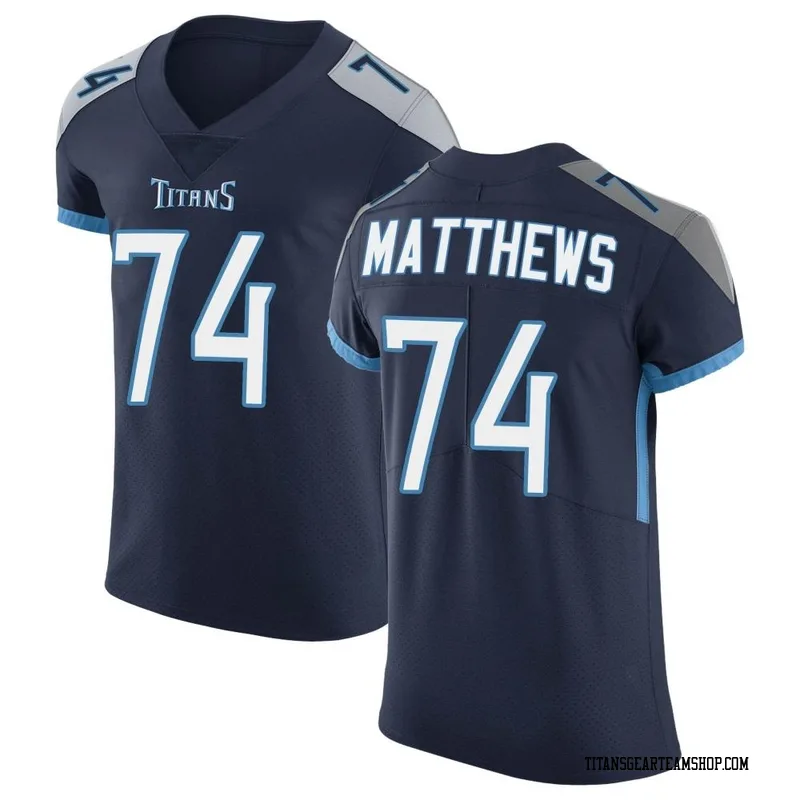 Men's Bruce Matthews Tennessee Titans Nike Elite Vapor Untouchable Jersey - Navy