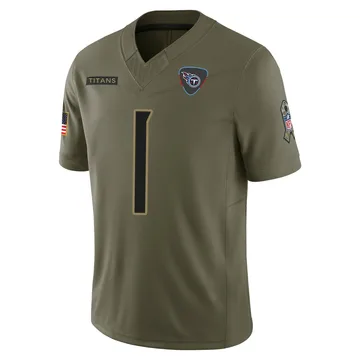 Men's Cam Ward Tennessee Titans Nike Limited 2025 Salute to Service Jersey - Olive