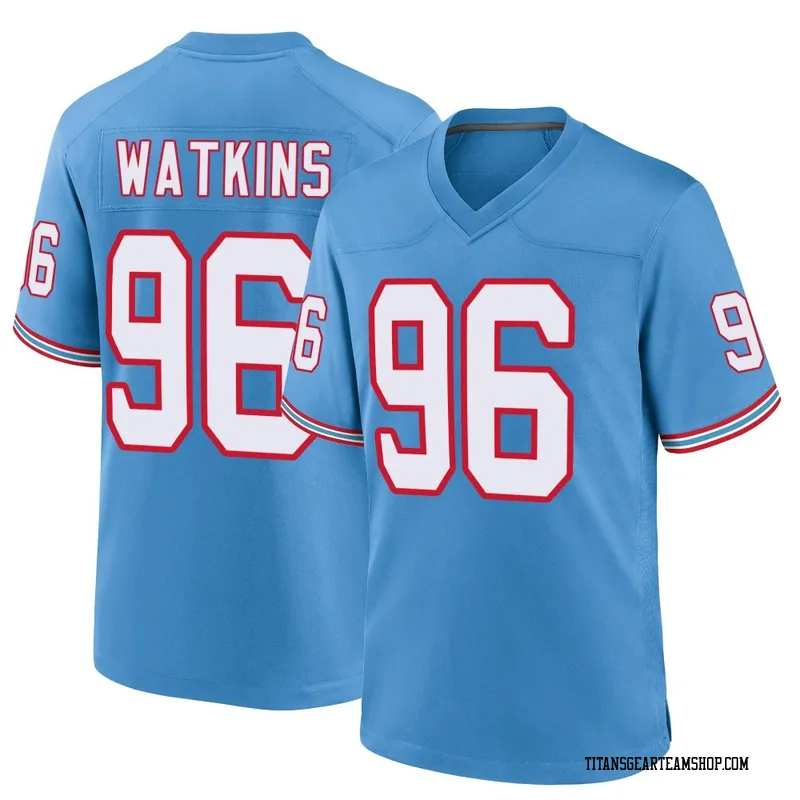 Men's Carlos Watkins Tennessee Titans Nike Game Oilers Throwback Alternate Jersey - Light Blue