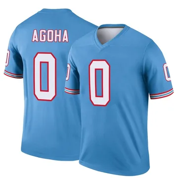 Men's David Agoha Tennessee Titans Nike Legend Oilers Throwback Jersey - Light Blue