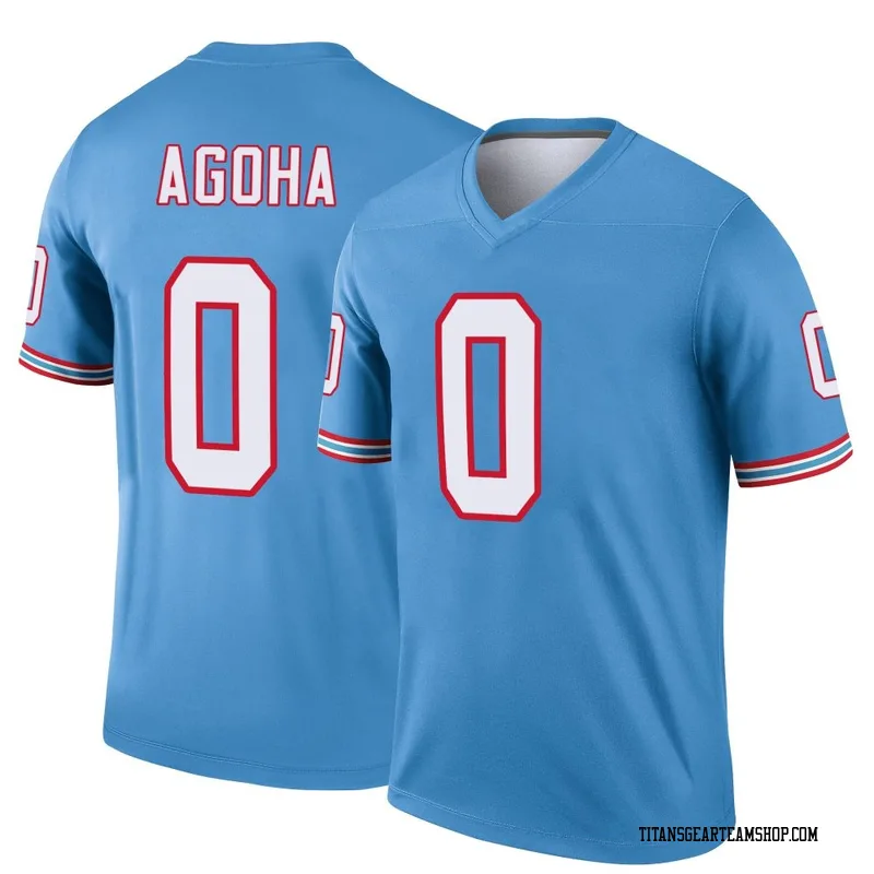 Men's David Agoha Tennessee Titans Nike Legend Oilers Throwback Jersey - Light Blue