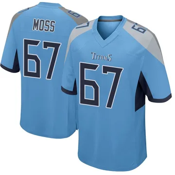 Men's Drew Moss Tennessee Titans Nike Game Jersey - Light Blue