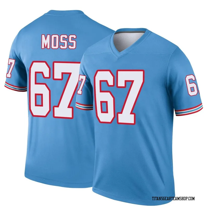 Men's Drew Moss Tennessee Titans Nike Legend Oilers Throwback Jersey - Light Blue
