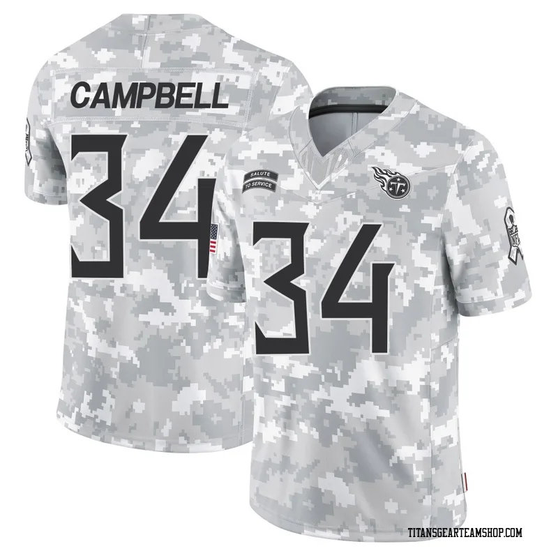 Men's Earl Campbell Tennessee Titans Nike Limited 2024 Salute to Service Jersey - Arctic Camo