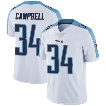Men's Earl Campbell Tennessee Titans Nike Limited Vapor Untouchable Jersey - White
