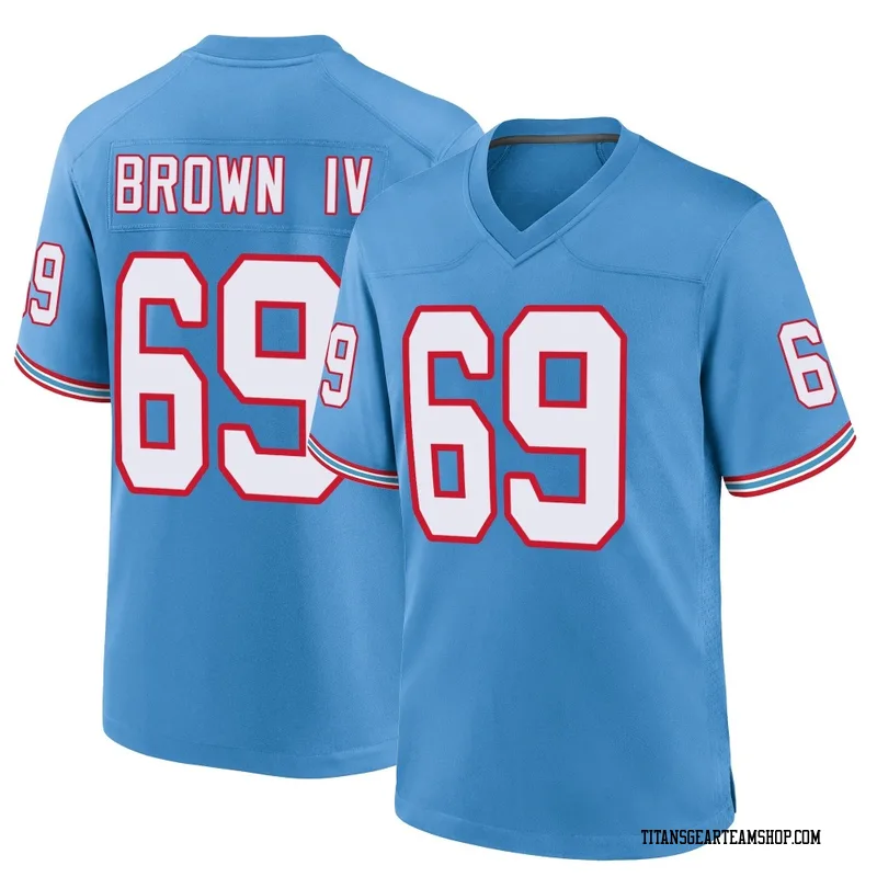 Men's Earnest Brown IV Tennessee Titans Nike Game Oilers Throwback Alternate Jersey - Light Blue