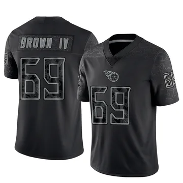 Men's Earnest Brown IV Tennessee Titans Nike Limited Reflective Jersey - Black