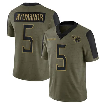 Men's Elic Ayomanor Tennessee Titans Nike Limited 2021 Salute To Service Jersey - Olive