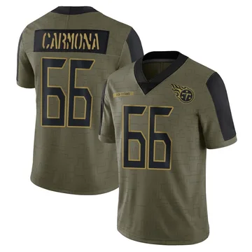Men's Fernando Carmona Tennessee Titans Nike Limited 2021 Salute To Service Jersey - Olive