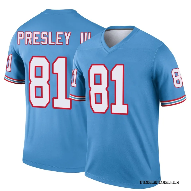 Men's Hal Presley III Tennessee Titans Nike Legend Oilers Throwback Jersey - Light Blue
