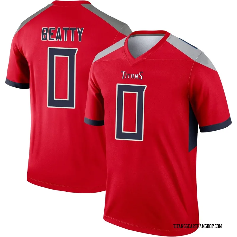 Men's Hank Beatty Tennessee Titans Nike Legend Inverted Jersey - Red
