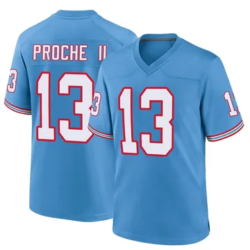 Men's James Proche II Tennessee Titans Nike Game Oilers Throwback Alternate Jersey - Light Blue