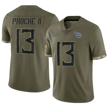 Men's James Proche II Tennessee Titans Nike Limited 2022 Salute To Service Jersey - Olive