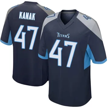 Men's Jaren Kanak Tennessee Titans Nike Game Jersey - Navy