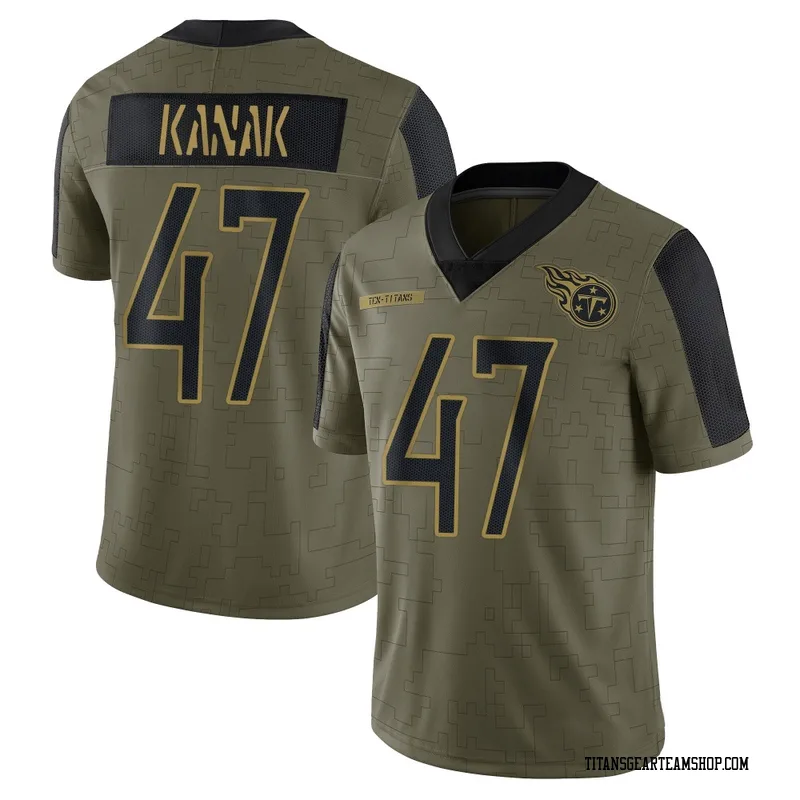 Men's Jaren Kanak Tennessee Titans Nike Limited 2021 Salute To Service Jersey - Olive