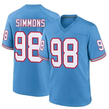 Men's Jeffery Simmons Tennessee Titans Nike Game Oilers Throwback Alternate Jersey - Light Blue