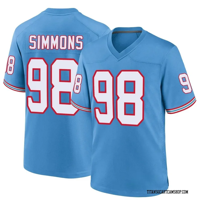 Men's Jeffery Simmons Tennessee Titans Nike Game Oilers Throwback Alternate Jersey - Light Blue