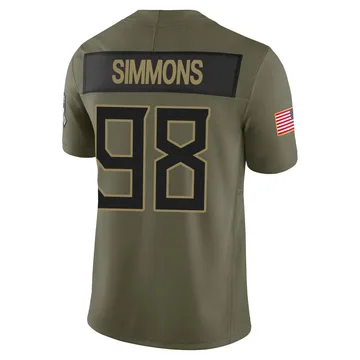 Men's Jeffery Simmons Tennessee Titans Nike Limited 2025 Salute to Service Jersey - Olive