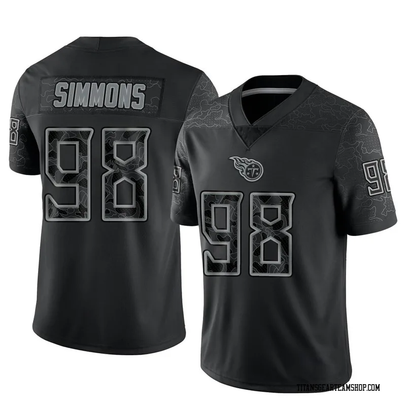 Men's Jeffery Simmons Tennessee Titans Nike Limited Reflective Jersey - Black
