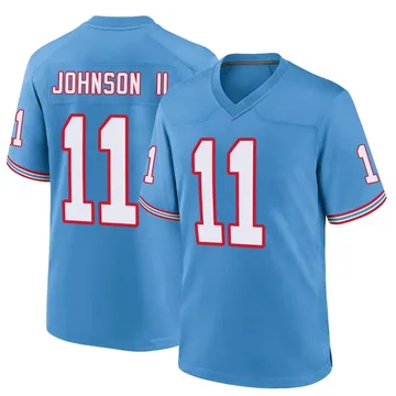 Men's Jermaine Johnson II Tennessee Titans Nike Game Oilers Throwback Alternate Jersey - Light Blue