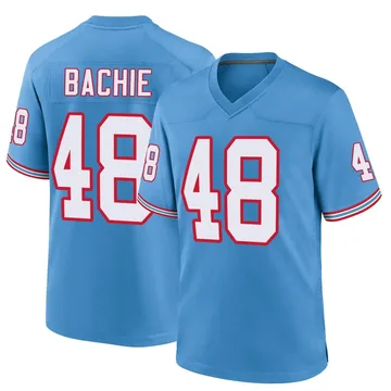 Men's Joe Bachie Tennessee Titans Nike Game Oilers Throwback Alternate Jersey - Light Blue