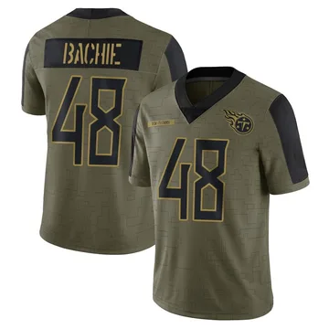 Men's Joe Bachie Tennessee Titans Nike Limited 2021 Salute To Service Jersey - Olive