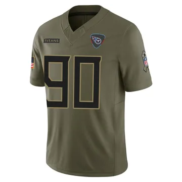 Men's Joe Gaziano Tennessee Titans Nike Limited 2025 Salute to Service Jersey - Olive