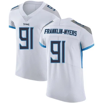 Men's John Franklin-Myers Tennessee Titans Nike Elite Vapor Untouchable Jersey - White