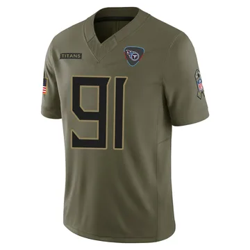 Men's John Franklin-Myers Tennessee Titans Nike Limited 2025 Salute to Service Jersey - Olive