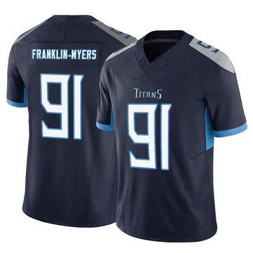 Men's John Franklin-Myers Tennessee Titans Nike Limited Vapor F.U.S.E. Jersey - Navy