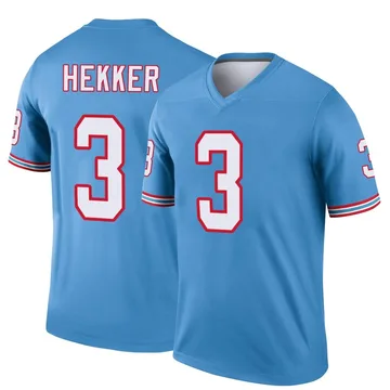 Men's Johnny Hekker Tennessee Titans Nike Legend Oilers Throwback Jersey - Light Blue