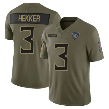 Men's Johnny Hekker Tennessee Titans Nike Limited 2025 Salute to Service Jersey - Olive