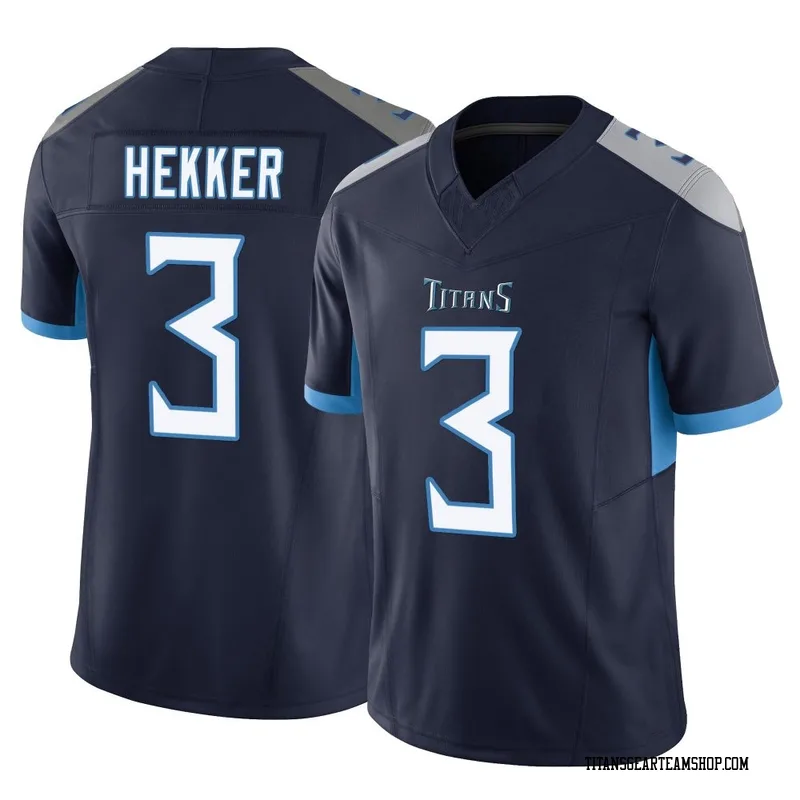 Men's Johnny Hekker Tennessee Titans Nike Limited Vapor F.U.S.E. Jersey - Navy