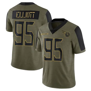 Men's Jordan Elliott Tennessee Titans Nike Limited 2021 Salute To Service Jersey - Olive