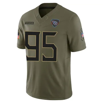 Men's Jordan Elliott Tennessee Titans Nike Limited 2025 Salute to Service Jersey - Olive