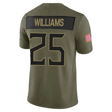 Men's Joshua Williams Tennessee Titans Nike Limited 2025 Salute to Service Jersey - Olive