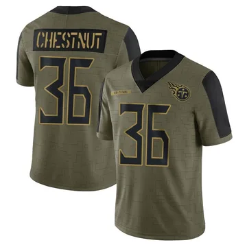 Men's Julius Chestnut Tennessee Titans Nike Limited 2021 Salute To Service Jersey - Olive