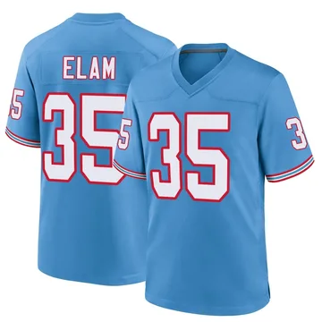 Men's Kaiir Elam Tennessee Titans Nike Game Oilers Throwback Alternate Jersey - Light Blue