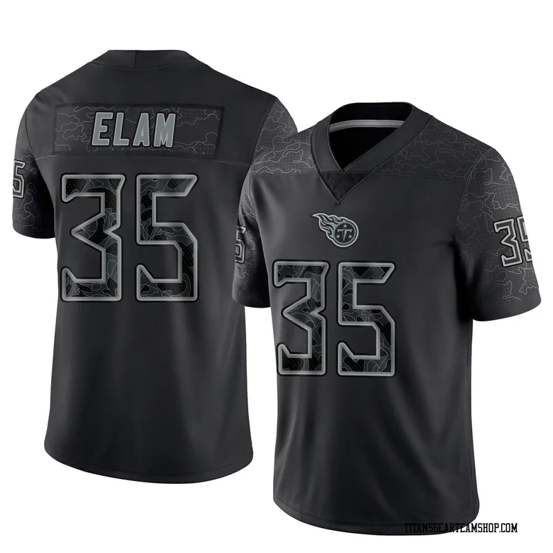 Men's Kaiir Elam Tennessee Titans Nike Limited Reflective Jersey - Black