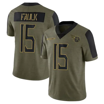 Men's Keldric Faulk Tennessee Titans Nike Limited 2021 Salute To Service Jersey - Olive