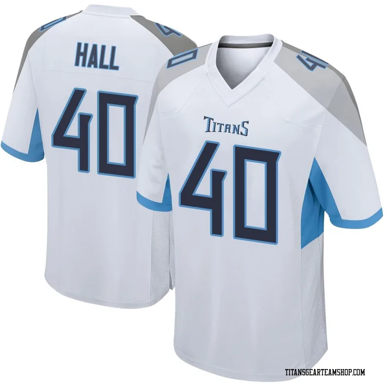 Men's Kemon Hall Tennessee Titans Nike Game Jersey - White
