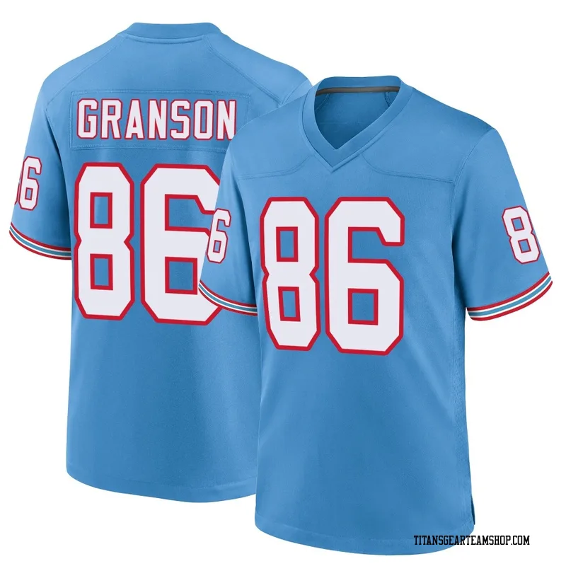 Men's Kylen Granson Tennessee Titans Nike Game Oilers Throwback Alternate Jersey - Light Blue