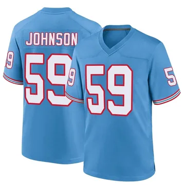 Men's Kyron Johnson Tennessee Titans Nike Game Oilers Throwback Alternate Jersey - Light Blue