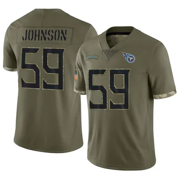 Men's Kyron Johnson Tennessee Titans Nike Limited 2022 Salute To Service Jersey - Olive