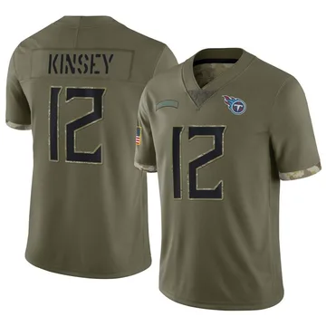 Men's Mason Kinsey Tennessee Titans Nike Limited 2022 Salute To Service Jersey - Olive